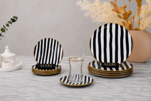 18 Parça Eko Line Black Çay Seti - Glore
