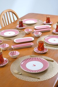 Asya Pink Butterfly Kahvaltı Takımı 32 Parça - 1