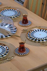 Black Line 12 Parça 6 Kişilik Çay Takımı - Glore