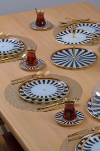 Black Line 34 Parça 6 Kişilik Pasta Servis Takımı - Glore (1)