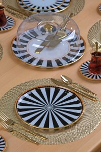 Black Line 6 Parça 6 Kişilik Servis Takımı - Servis Tabağı - Glore