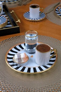 Black Line Sunum Tabaklı Kahve Takımı, 4 Parça Keyiflik Kahve Seti - 2