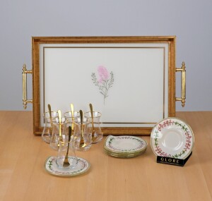 Crocus 19 Parça Tepsili Çay Seti - Glore