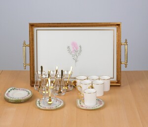 Crocus 25 Parça Tepsili Çay Kahve Seti - Glore