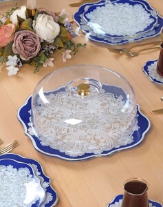 Dentelle Yuvarlak Kek Fanusu 31 Cm - Glore