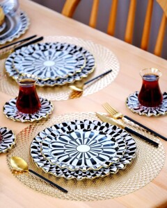 Destina Siyah Pasta Tabağı 21cm 6 lı - 7
