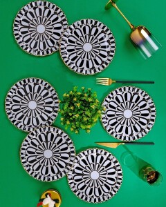 Destina Siyah Pasta Tabağı 21cm 6 lı - 8