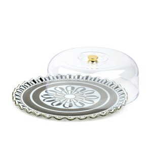 Destina Siyah Yuvarlak Kek Fanus 31cm - Glore (1)