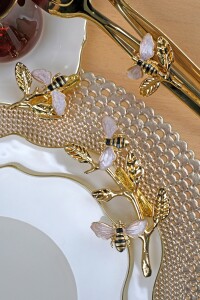 Dolmabahçe Lotus Altın Arı 34 Parça Tea Time - Glore (1)