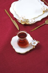 Dolmabahçe Lotus Altın Tomucuk Çiçek Sedef 34 Parça - 5