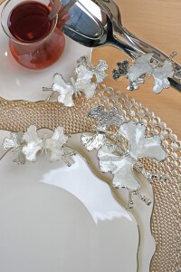 Dolmabahçe Lotus Platin Krem Kelebek 34 Parça Tea - 2