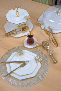 Dolmabahçe Sekizgen Altın Broş 34 Parça Tea Time - 1
