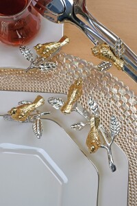 Dolmabahçe Sekizgen Platin Kuşlu 34 Parça Tea Time - Glore (1)