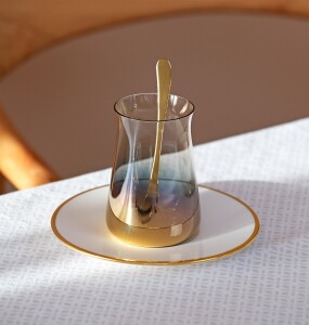 Glore 6 Kişilik Titanyum Gold Çay Takımı - Glore