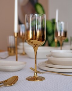 Glore 6 Kişilik Titanyum Gold Kadeh Takımı - Glore