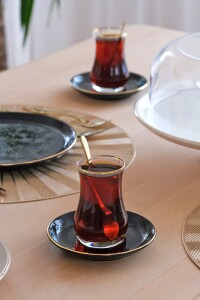 Glore Asya Balance Altın Yaldızlı 27 Parça 6 Kişilik Seramik Çay Zamanı Takımı - 5