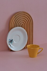 Glore Asya Blue Flower 12 Parça 6 Kişilik Altın Yaldızlı Seramik Kahve Takımı - Glore (1)