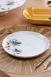 Glore Asya Blue Flower Altın Yaldızlı 27 Parça 6 Kişilik Seramik Çay Zamanı Takımı - Glore (1)