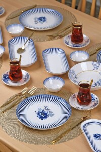 Glore Asya Emily 41 Parça 6 Kişilik Altın Yaldızlı Seramik Kahvaltı Takımı - 3