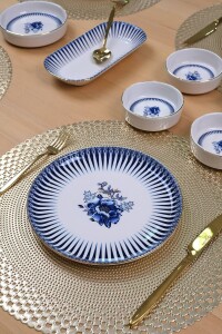 Glore Asya Emily Altın Yaldızlı 14 Parça 6 Kişilik Kahvaltı Takımı - 4