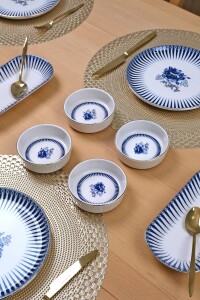 Glore Asya Emily Altın Yaldızlı 14 Parça 6 Kişilik Kahvaltı Takımı - 6