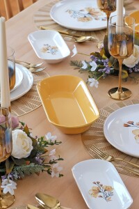 Glore Asya Lizy Hardal Altın Yaldızlı 31 Parça 6 Kişilik Seramik Yemek Takımı - 8