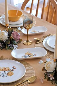 Glore Asya Lizy Hardal Altın Yaldızlı 31 Parça 6 Kişilik Seramik Yemek Takımı - Glore (1)