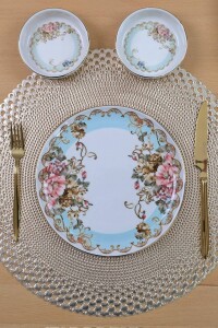 Glore Asya Roomy Altın Yaldızlı 14 Parça 6 Kişilik Kahvaltı Takımı - 3