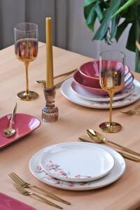 Glore Asya Spring Altın Yaldızlı 31 Parça 6 Kişilik Seramik Yemek Takımı - Glore (1)