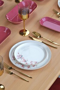Glore Asya Spring Altın Yaldızlı 31 Parça 6 Kişilik Seramik Yemek Takımı - Glore (1)