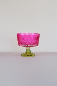 Glore Ayaklı Kase Pembe - Yeşil - 4