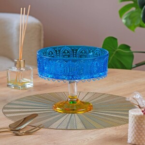 Glore Ayaklı Kase Turkuaz - Sarı - Glore