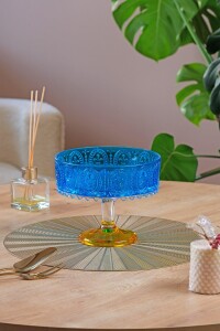 Glore Ayaklı Kase Turkuaz - Sarı - 4