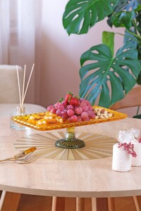 Glore Ayaklı Kayık Tabak Sarı - Yeşil - Glore (1)