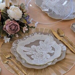 Glore Belize Altın Yaldızlı 6 Kişilik 34 Parça Pasta Servis Takımı - Glore