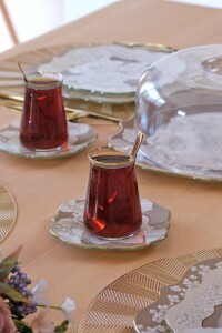 Glore Belize Altın Yaldızlı 6 Kişilik 34 Parça Pasta Servis Takımı - 5