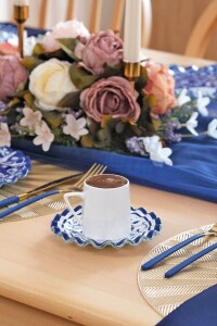 Glore BlueBloom 6 Kişilik Cam Kahve Takımı - 5