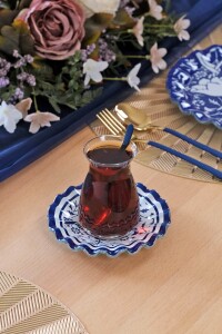 Glore BlueBloom 6 Kişilik Çay Tabağı Takımı - 2