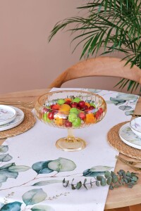 Glore Büyük Boy Cam Sarı Ayaklı Salata Kasesi - Glore (1)