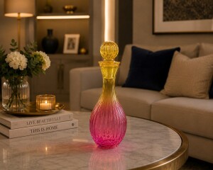 Glore Cam Karaf Sürahi Sarı Pembe - 3