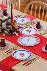 Glore Carmine 6 Kişilik 25 Parça Cam Pasta Çay İkram Takımı - Glore (1)