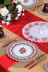 Glore Carmine 6 Kişilik 33 Parça Cam Pasta Çay Servis Takımı - Glore (1)