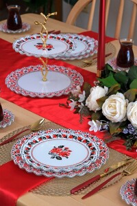 Glore Carmine 6 Kişilik Cam Pasta Tabağı Takımı - Glore (1)