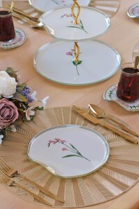 Glore Crocus Altın Yaldızlı 6 Kişilik 26 Parça Pasta Takımı - Glore (1)