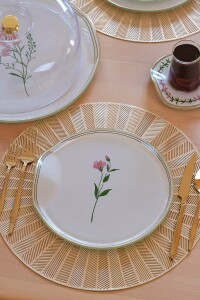 Glore Crocus Altın Yaldızlı 6 Kişilik 34 Parça Pasta Servis Takımı - 3