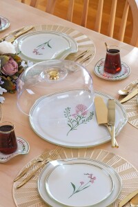 Glore Crocus Altın Yaldızlı 6 Kişilik 34 Parça Pasta Servis Takımı - 4