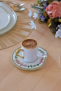 Glore Crocus Altın Yaldızlı Cam Kahve Takımı - 3