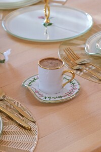 Glore Crocus Altın Yaldızlı Cam Kahve Takımı - 5