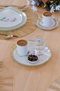Glore Crocus Altın Yaldızlı Cam Keyiflik İkram Takımı - 3