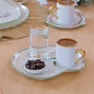 Glore Crocus Altın Yaldızlı Cam Keyiflik İkram Takımı - Glore